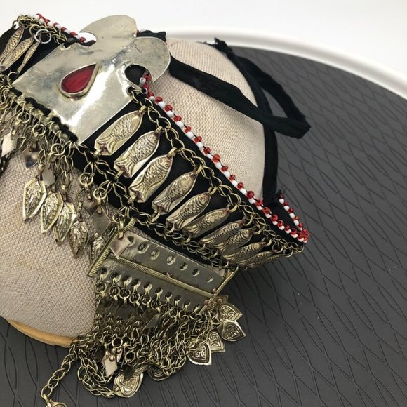 Turkmen Tribal Head Wear, Turkmen Headpiece, Matha Patti, Hair jewelry